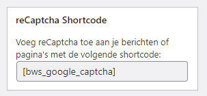 reCaptcha BestWestSoft shortcode